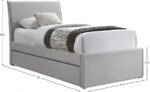 Myles Linen Textured Fabric Upholstered Twin Trundle Bed - Image 8
