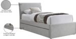 Myles Linen Textured Fabric Upholstered Twin Trundle Bed - Image 9