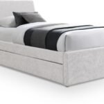 Myles Chenille Fabric Upholstered Twin Trundle Bed