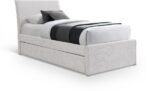 Myles Chenille Fabric Upholstered Twin Trundle Bed