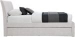 Myles Chenille Fabric Upholstered Twin Trundle Bed - Image 4