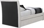 Myles Chenille Fabric Upholstered Twin Trundle Bed - Image 5