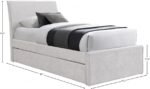 Myles Chenille Fabric Upholstered Twin Trundle Bed - Image 8