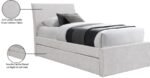 Myles Chenille Fabric Upholstered Twin Trundle Bed - Image 9