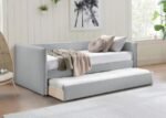 Colton Linen Textured Fabric Upholstered Twin Daybed - Image 2