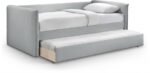 Colton Linen Textured Fabric Upholstered Twin Daybed