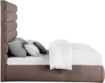 Adam Linen Textured Fabric Upholstered Bed - Image 4