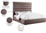 Adam Linen Textured Fabric Upholstered Bed - Image 10