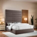 Adam Linen Textured Fabric Upholstered Bed - Image 2
