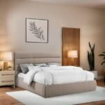 Adam Linen Textured Fabric Upholstered Bed - Image 2