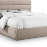 Adam Linen Textured Fabric Upholstered Bed