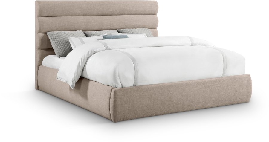 40342.jpg Adam Linen Textured Fabric Upholstered Bed - Image 1