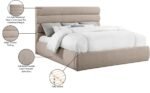 Adam Linen Textured Fabric Upholstered Bed - Image 10