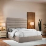 Adam Linen Textured Fabric Upholstered Bed - Image 2