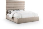 Adam Linen Textured Fabric Upholstered Bed