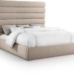 Adam Linen Textured Fabric Upholstered Bed