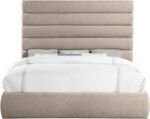 Adam Linen Textured Fabric Upholstered Bed - Image 3