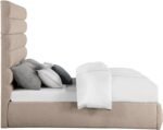 Adam Linen Textured Fabric Upholstered Bed - Image 4
