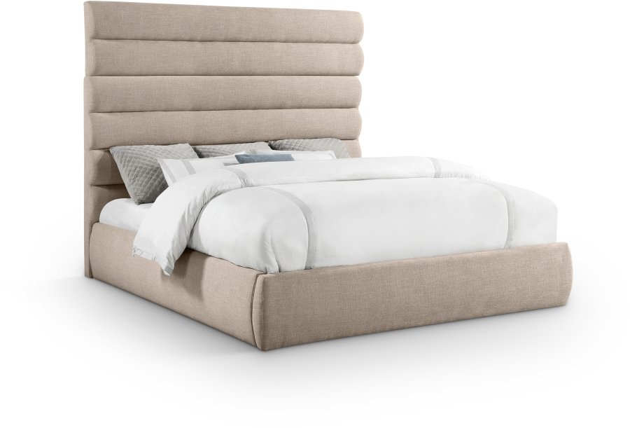 40343.jpg Adam Linen Textured Fabric Upholstered Bed - Image 1