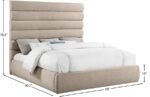 Adam Linen Textured Fabric Upholstered Bed - Image 9