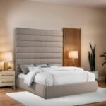 Adam Linen Textured Fabric Upholstered Bed - Image 2