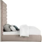 Adam Linen Textured Fabric Upholstered Bed - Image 4