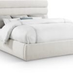 Adam Linen Textured Fabric Upholstered Bed