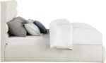 Adam Linen Textured Fabric Upholstered Bed - Image 4