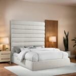Adam Linen Textured Fabric Upholstered Bed - Image 2