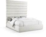 Adam Linen Textured Fabric Upholstered Bed