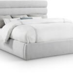 Adam Linen Textured Fabric Upholstered Bed