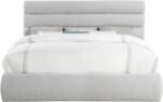 Adam Linen Textured Fabric Upholstered Bed - Image 3