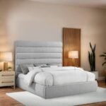 Adam Linen Textured Fabric Upholstered Bed - Image 2