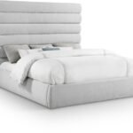 Adam Linen Textured Fabric Upholstered Bed