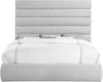 Adam Linen Textured Fabric Upholstered Bed - Image 3