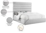 Adam Linen Textured Fabric Upholstered Bed - Image 10