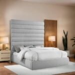 Adam Linen Textured Fabric Upholstered Bed - Image 2