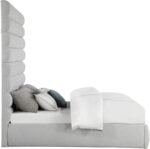 Adam Linen Textured Fabric Upholstered Bed - Image 4