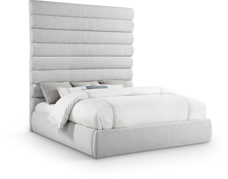 40370.jpg Adam Linen Textured Fabric Upholstered Bed - Image 1