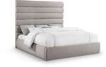 Adam Linen Textured Fabric Upholstered Bed