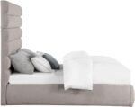 Adam Linen Textured Fabric Upholstered Bed - Image 4