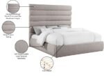 Adam Linen Textured Fabric Upholstered Bed - Image 10