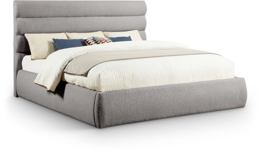 40446.jpg Adam Boucle Fabric Upholstered Bed - Image 1