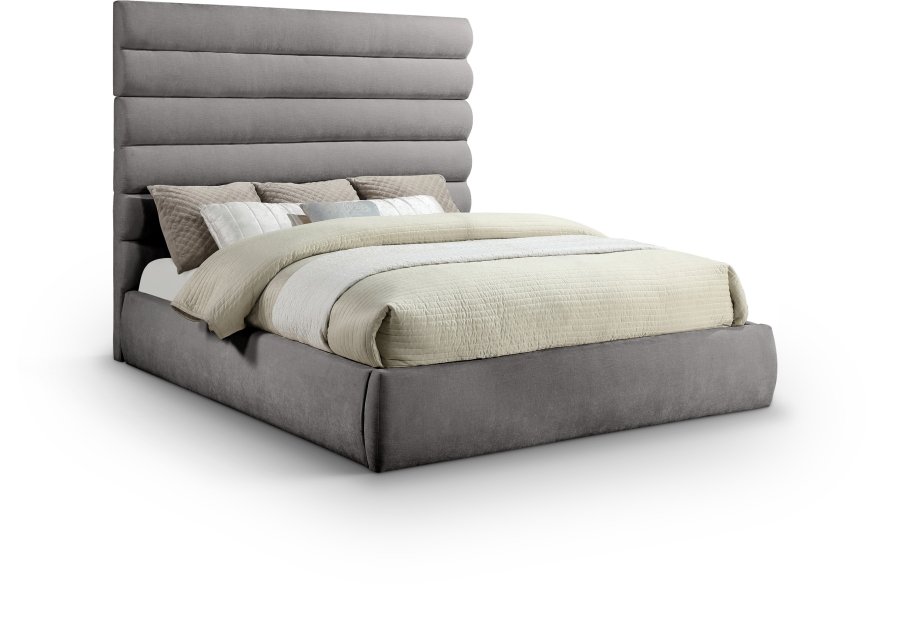 40512.jpg Adam Chenille Fabric Upholstered Bed - Image 1