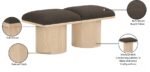Pavilion Boucle Fabric Upholstered 2pc. Modular Bench - Image 8