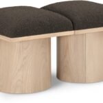 Pavilion Boucle Fabric Upholstered 2pc. Modular Bench