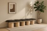 Pavilion Boucle Fabric Upholstered 5pc. Modular Bench - Image 2