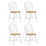 CINDER WOOD DINING SIDE CHAIR WHITE (SET OF 4)