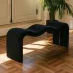 Willow Corduroy Fabric Upholstered Bench - Image 2