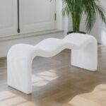 Willow Corduroy Fabric Upholstered Bench - Image 2